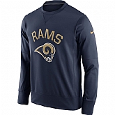 Men's Los Angeles Rams Nike Navy Sideline Circuit Performance Sweatshirt,baseball caps,new era cap wholesale,wholesale hats